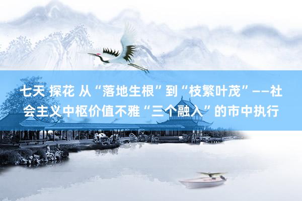 七天 探花 从“落地生根”到“枝繁叶茂”——社会主义中枢价值不雅“三个融入”的市中执行