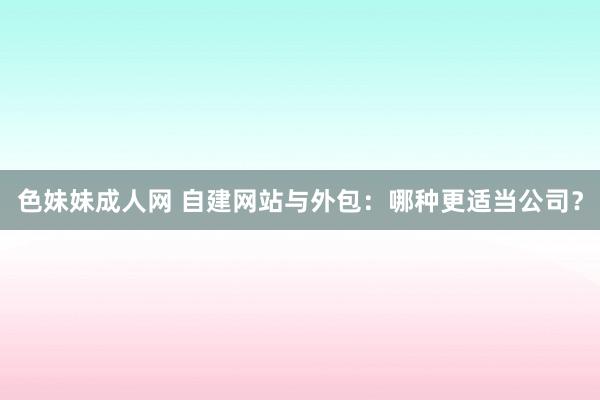 色妹妹成人网 自建网站与外包：哪种更适当公司？