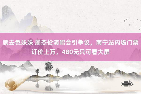 就去色妹妹 周杰伦演唱会引争议，南宁站内场门票订价上万，480元只可看大屏